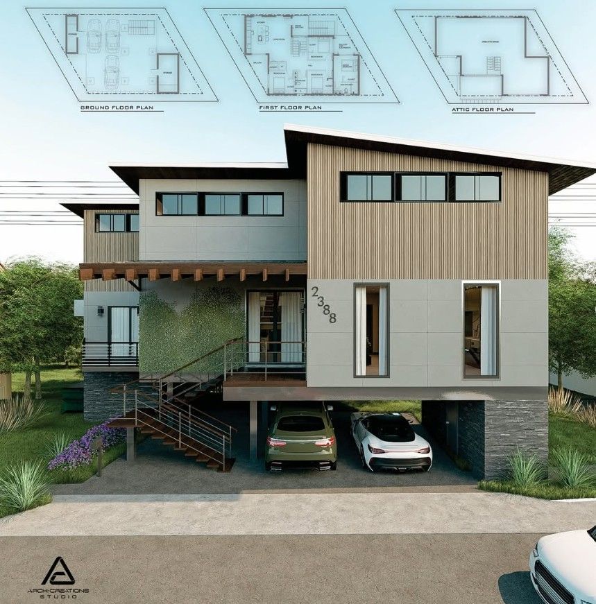 Dining area with abstract art, mirror, console table, and patterned wallpaper.