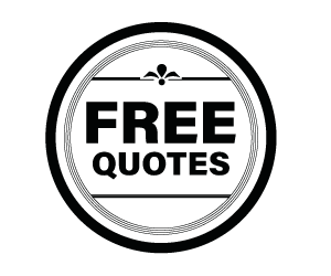A black and white logo that says `` free quotes '' in a circle.