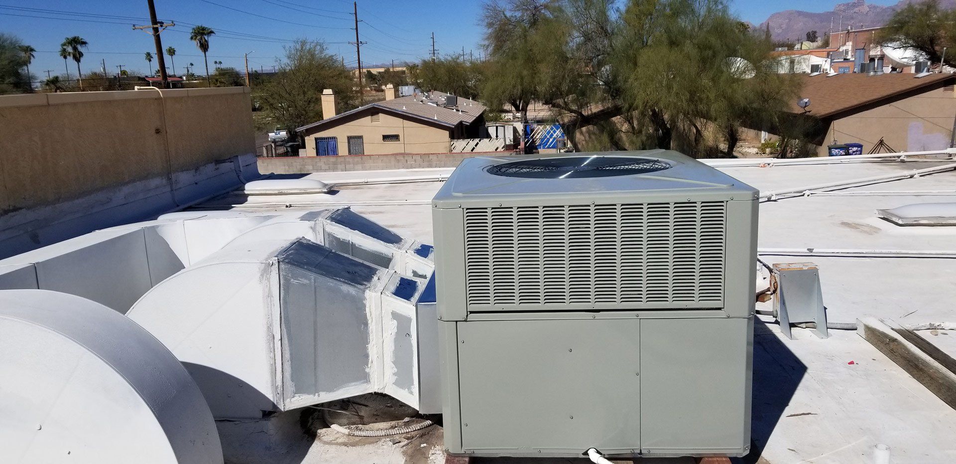 HVAC For Check Up on The Residential Rooftop — Tucson, AZ — A C First Inc