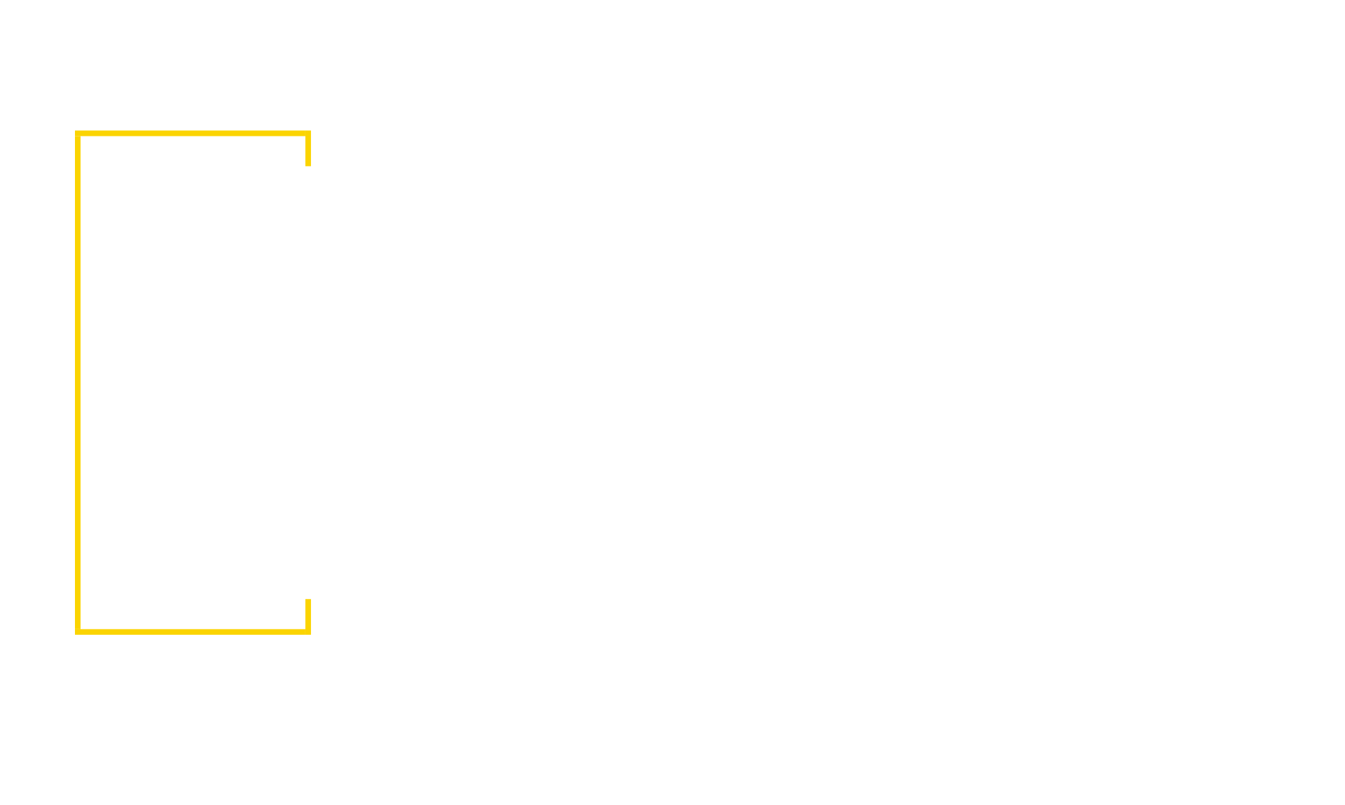 There is a yellow frame on a white background.