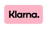 A pink and black logo for klarna on a white background.