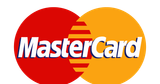 A red and orange mastercard logo on a white background