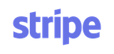 The stripe logo is purple and white on a white background.