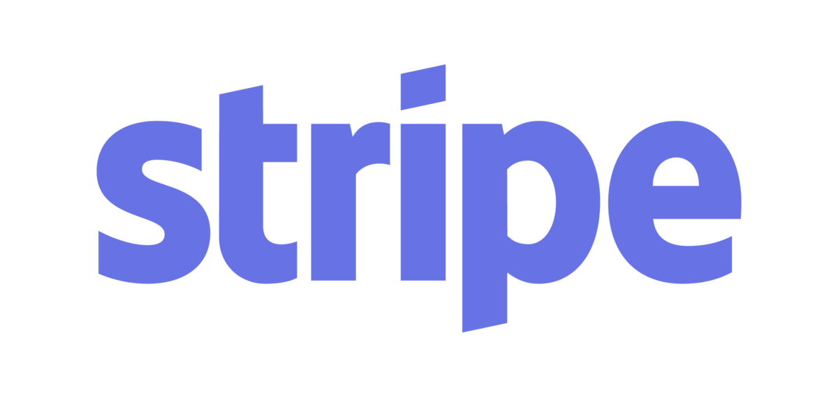 The stripe logo is purple and white on a white background.