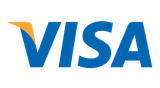A blue and yellow visa logo on a white background