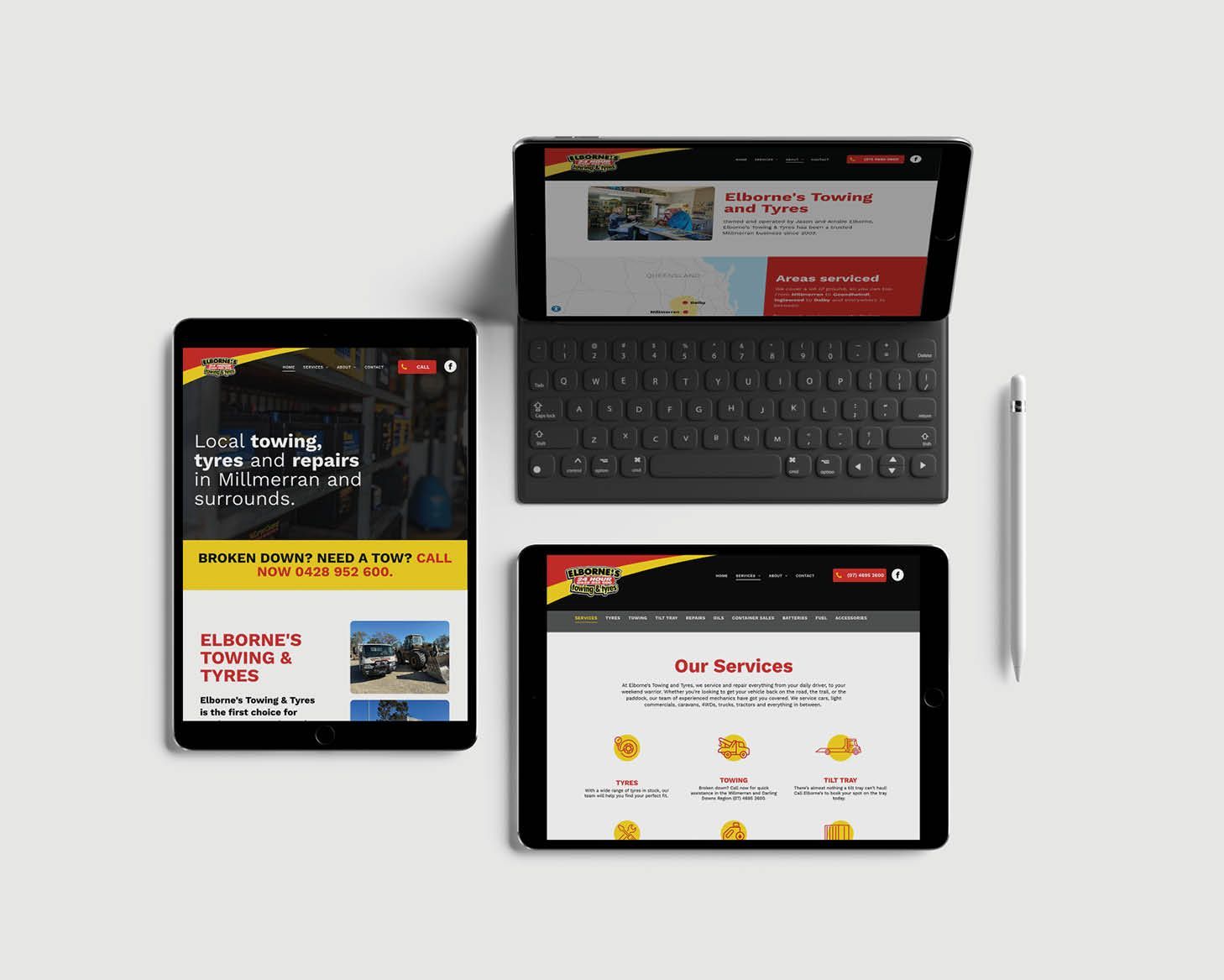 Elbornes Tyres Website design and development by Black Canvas