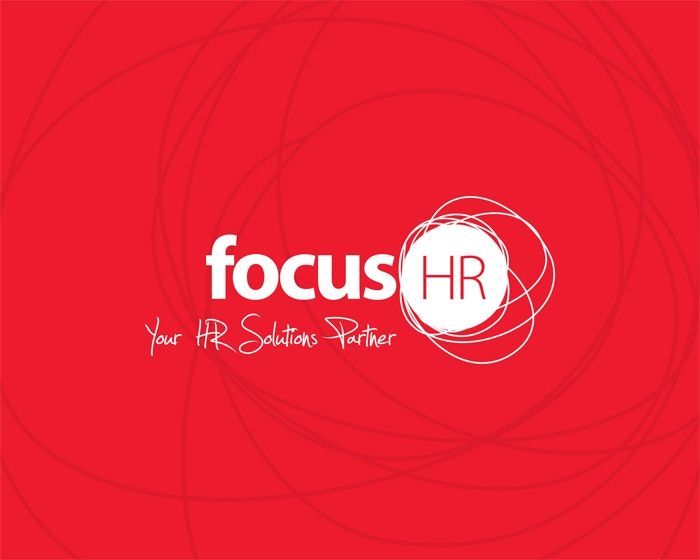 The focus hr logo is on a red background
