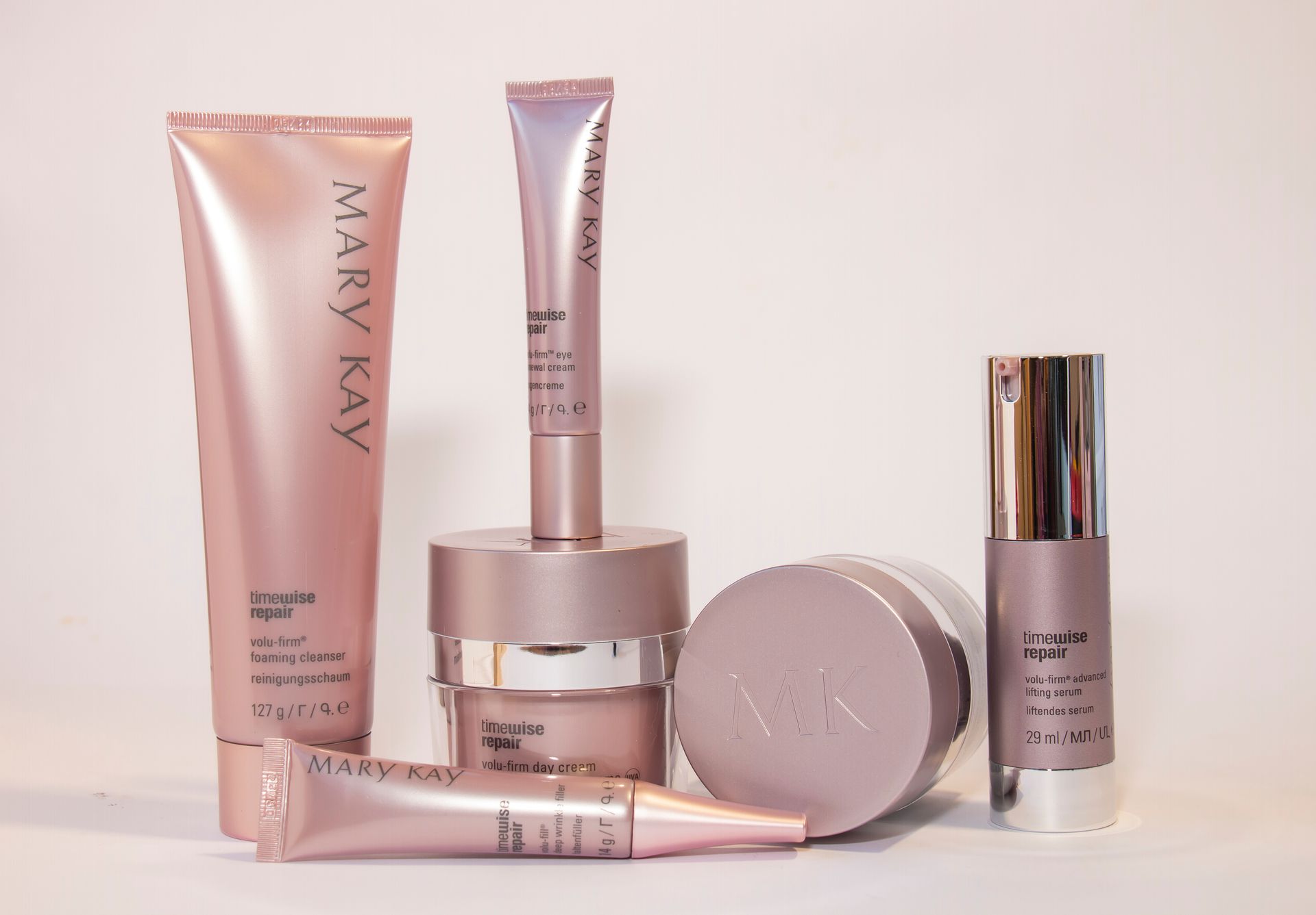A group of mary kay products are sitting on a table