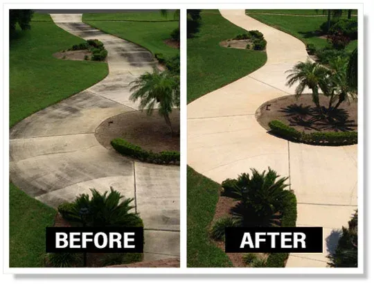 Before and after pressure cleaning services
