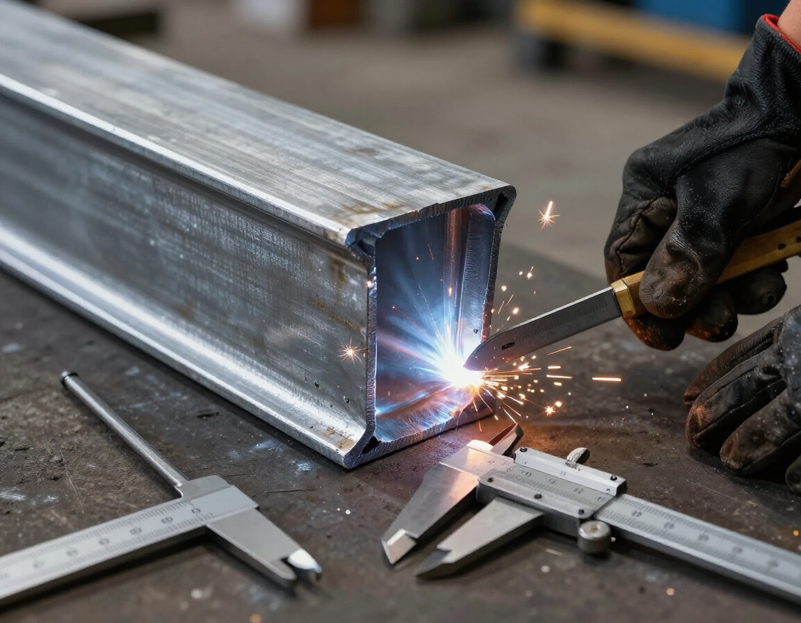 Dettaglio lavorazione carpenteria metallica