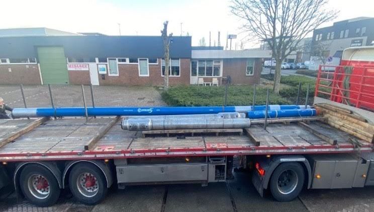 Directional Drilling tool loaded on a truck in the Netherlands