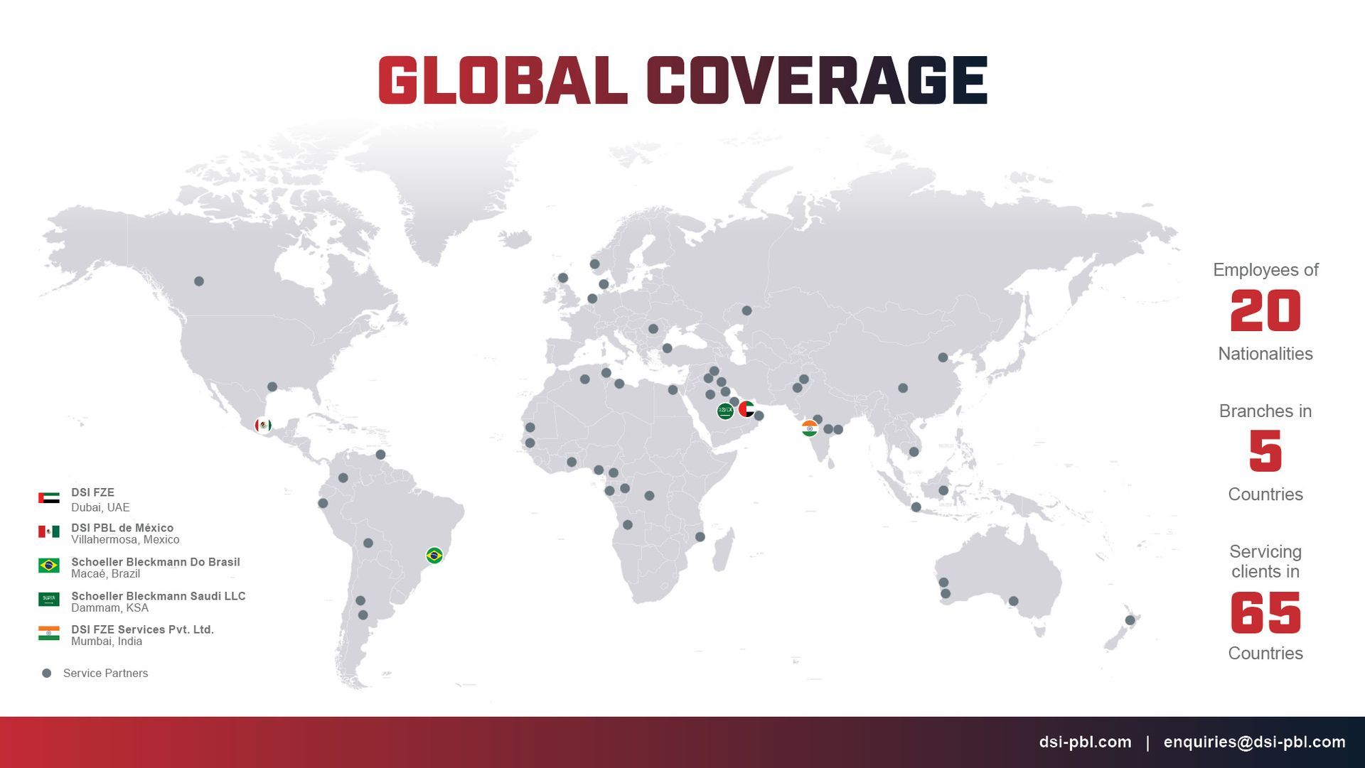 A map of the world with the words global coverage on it