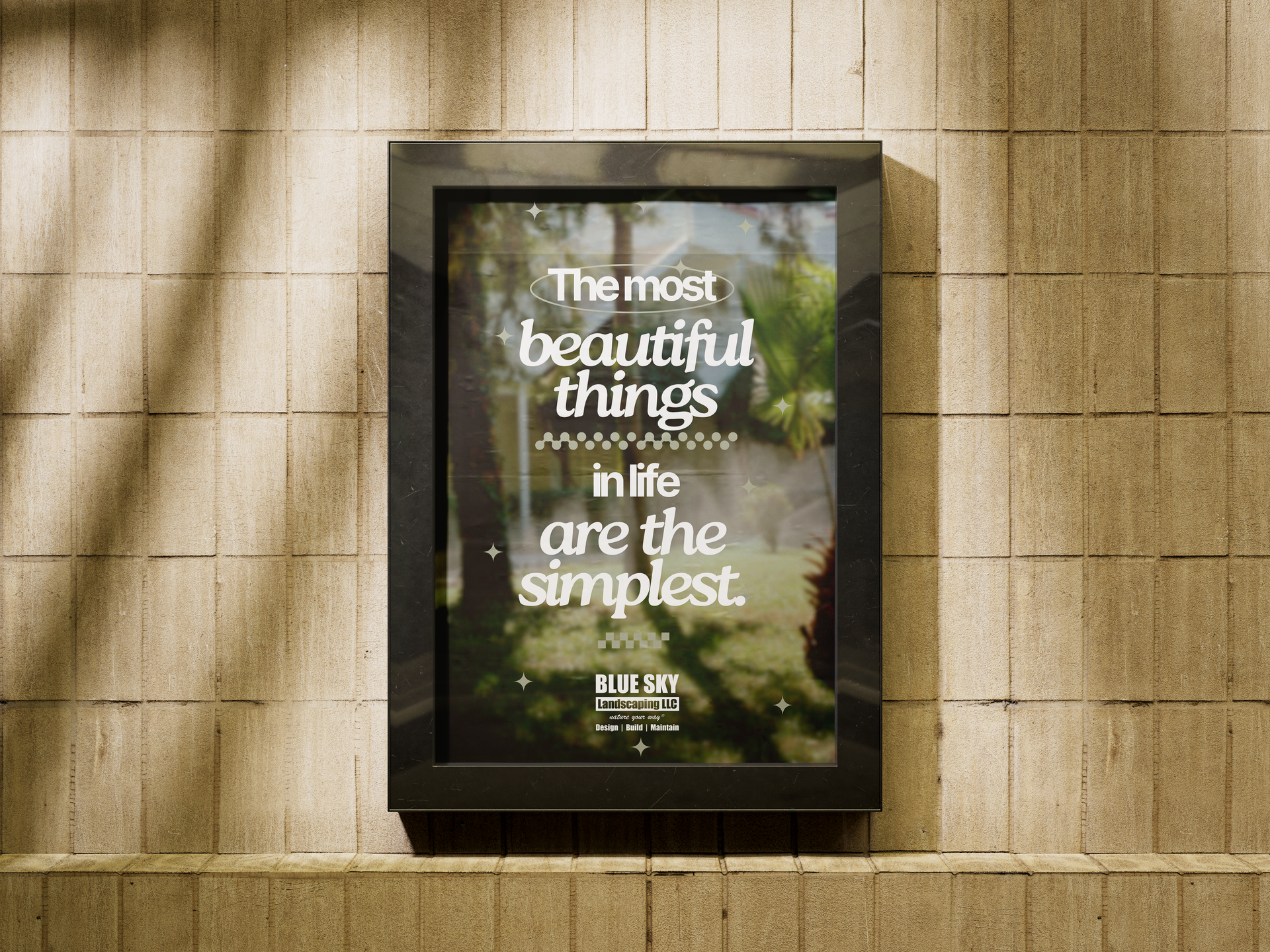 Black framed print with quote 