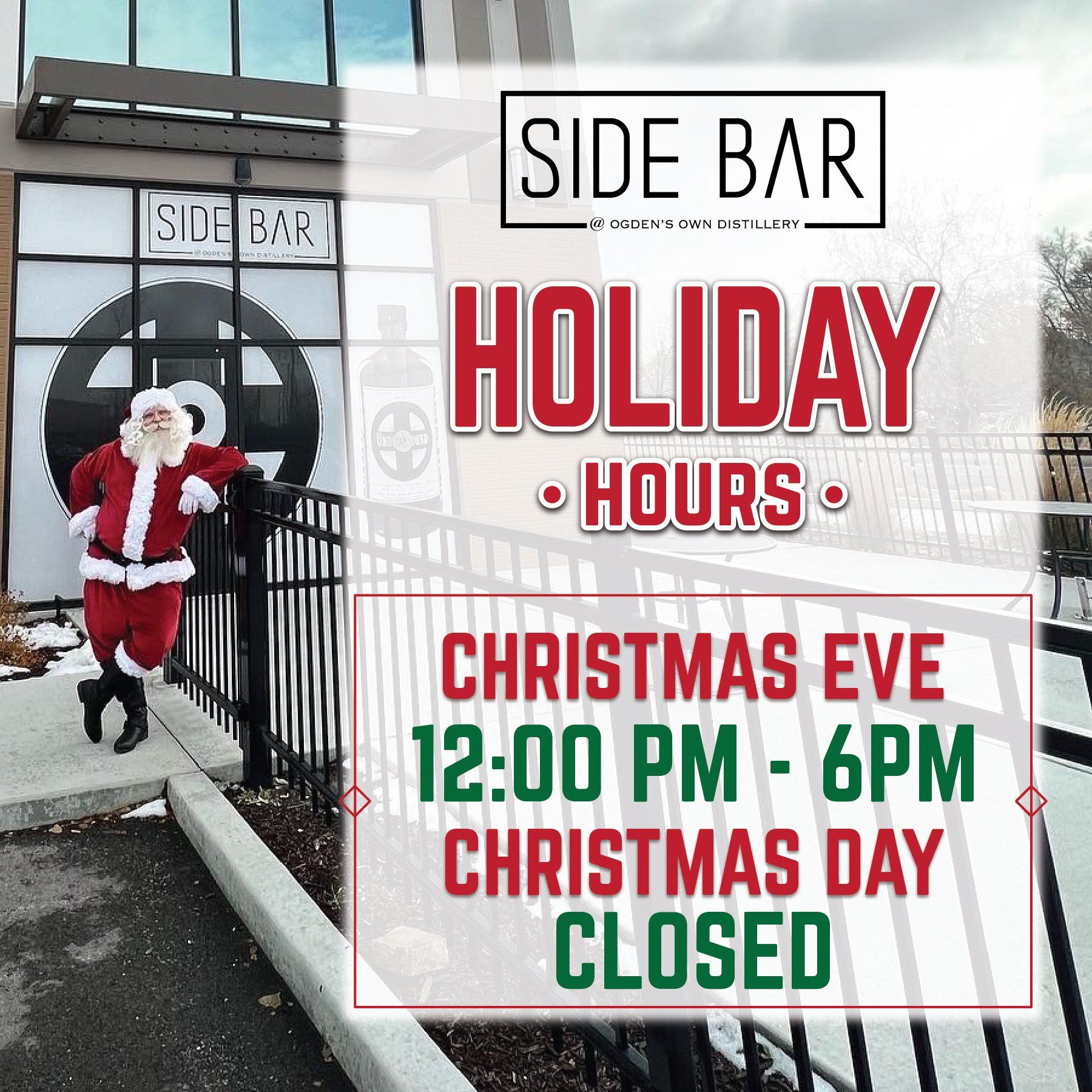 Side Bar Holiday Hours