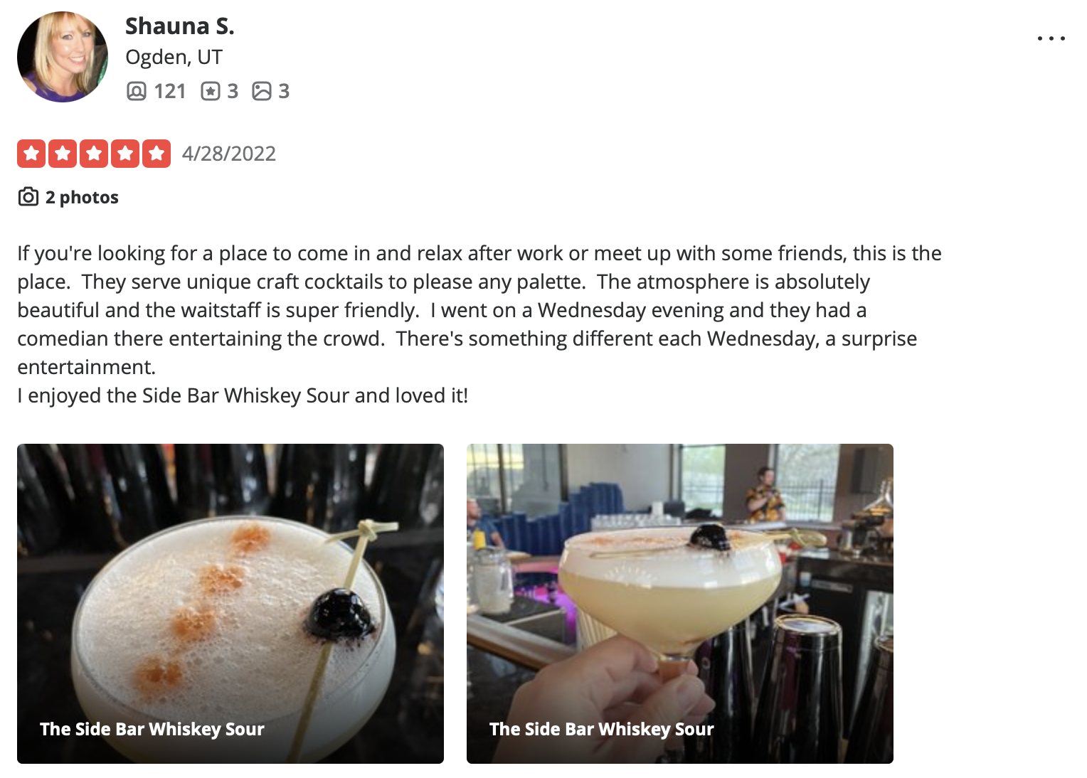 Side Bar Review from Shauna