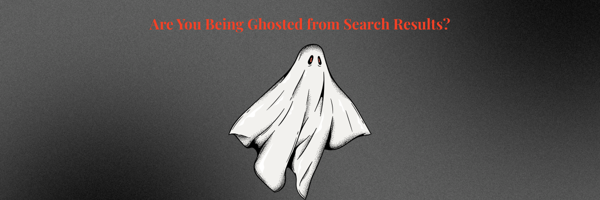 Image of a white ghost with the text