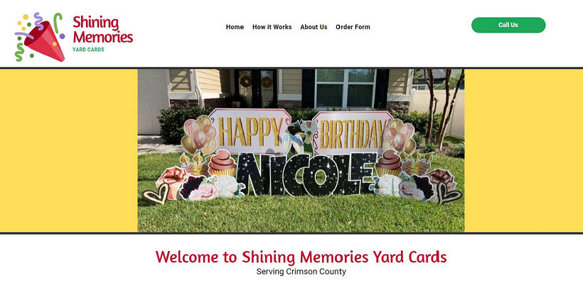 Basic Website Demo for Yard Card companies