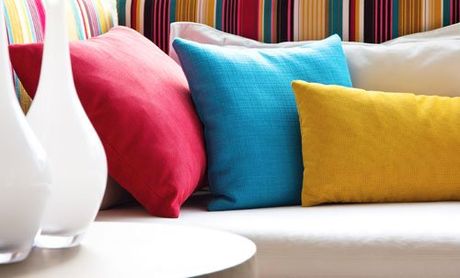 Pillows on sofa