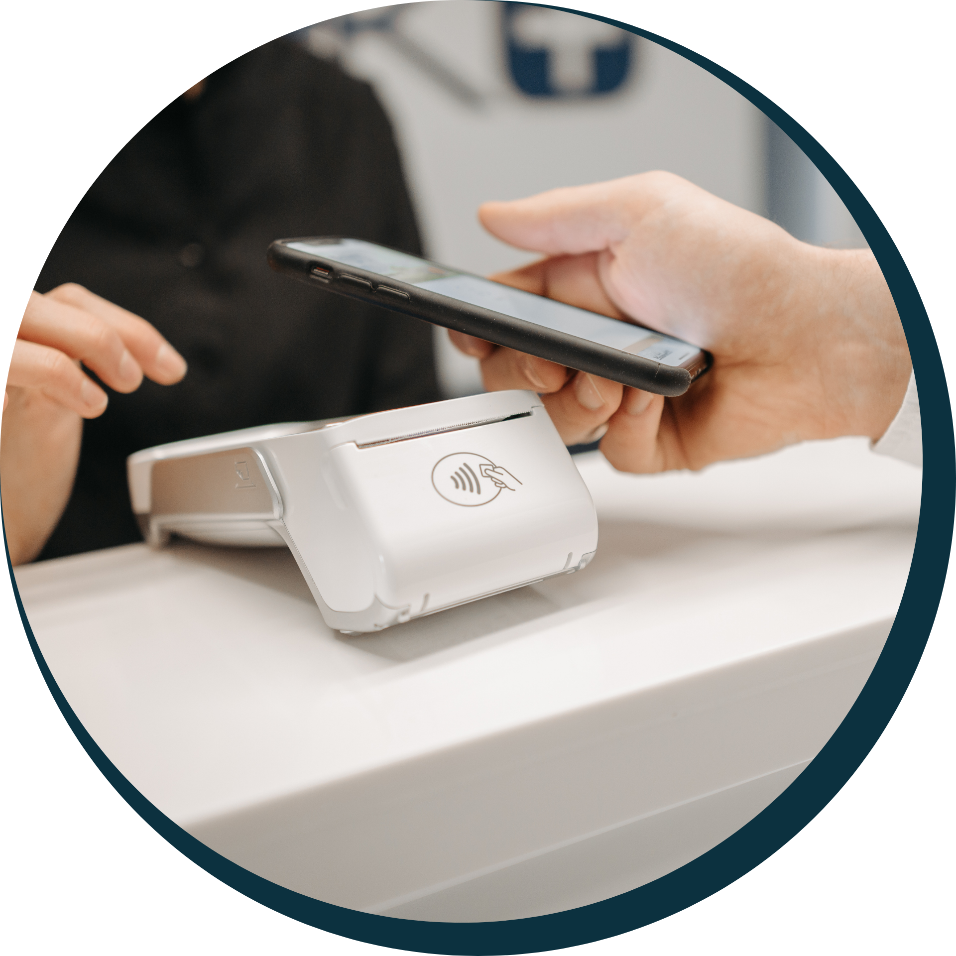 A person is using a smart phone to pay for something.