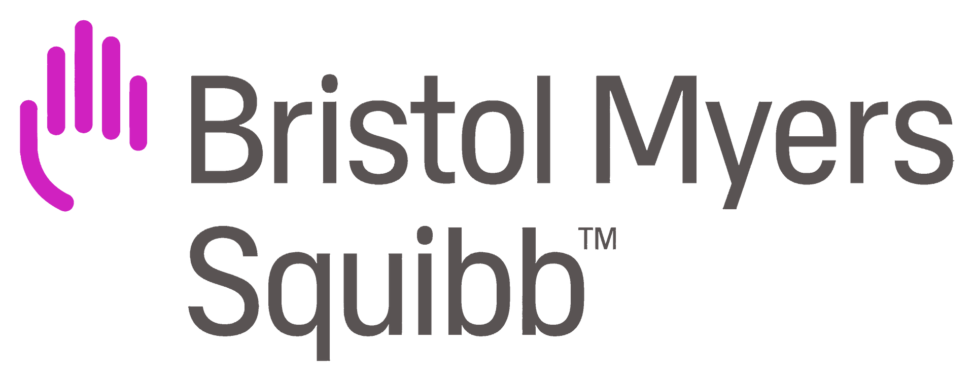 Logo with illustration of a hand next to text that reads Bristol Myers Squibb.