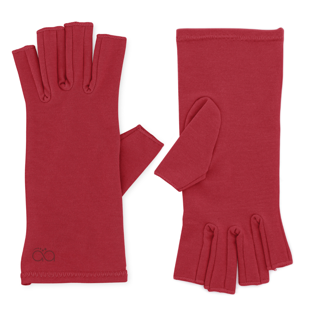 Laid Flat A i Arthritis Chili Red Compression Gloves