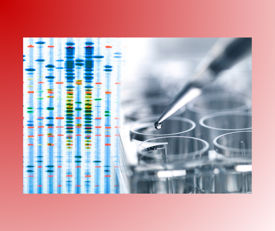 Genetic analysis image with lab equipment, showing research in autoinflammatory arthritis