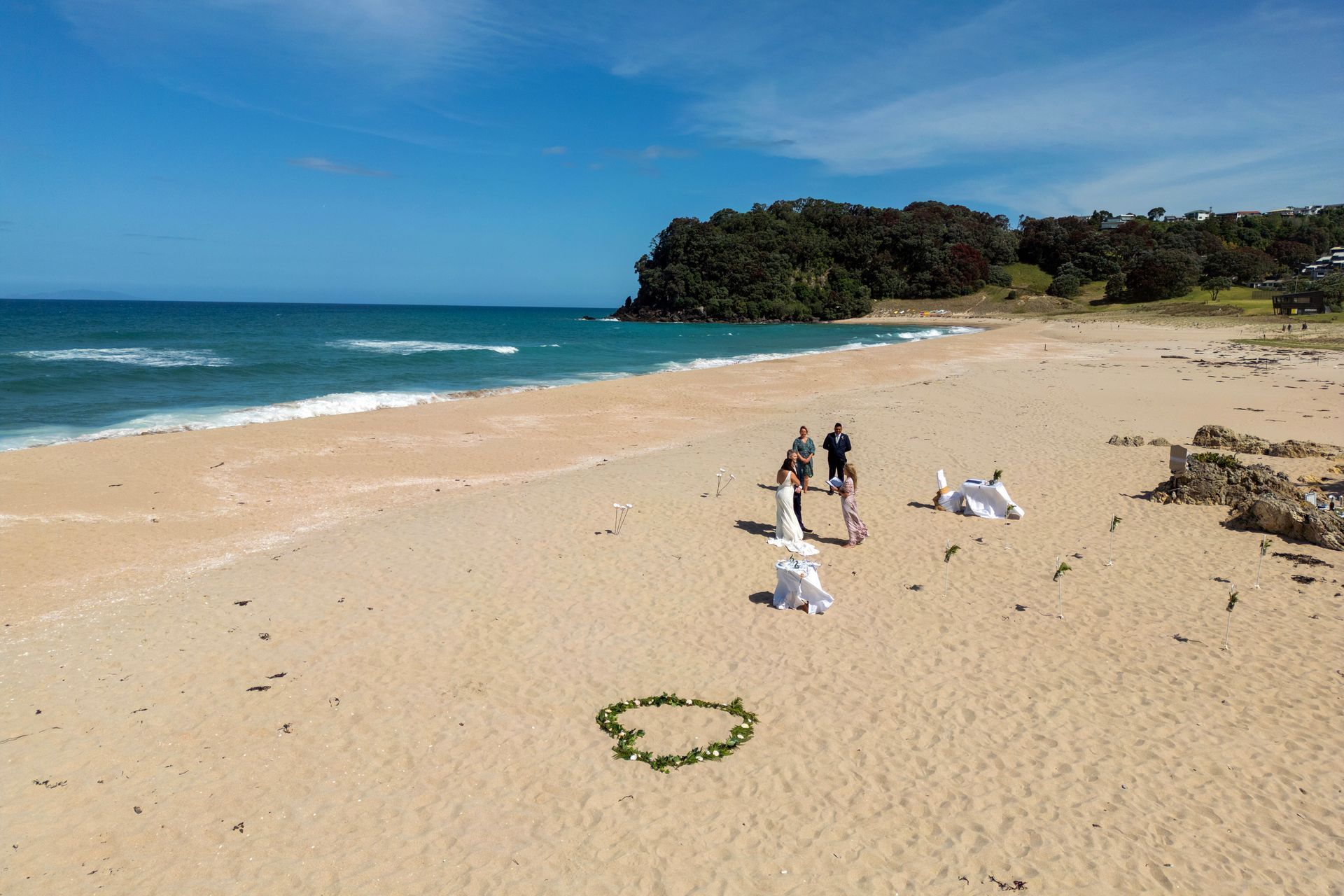 Beach Wedding Onemana Beach New Zealand