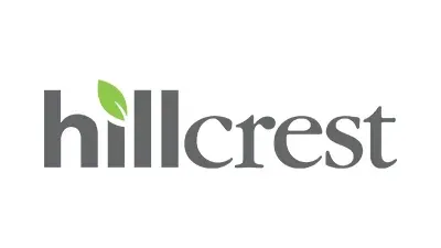 The hillcrest logo has a green leaf on it.