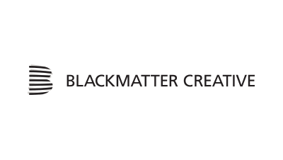 A black and white logo for blackmatter creative