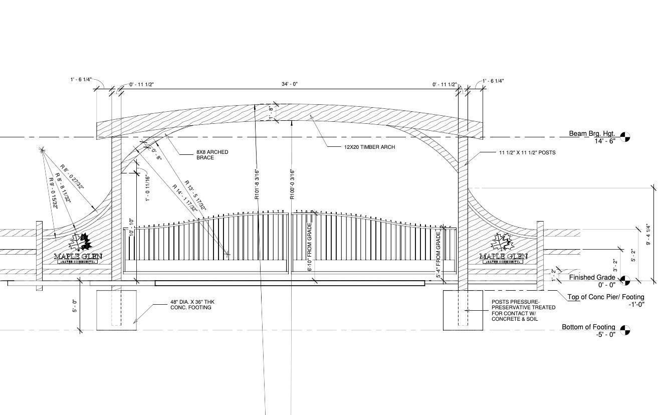 A black and white drawing of a bridge on a white background.