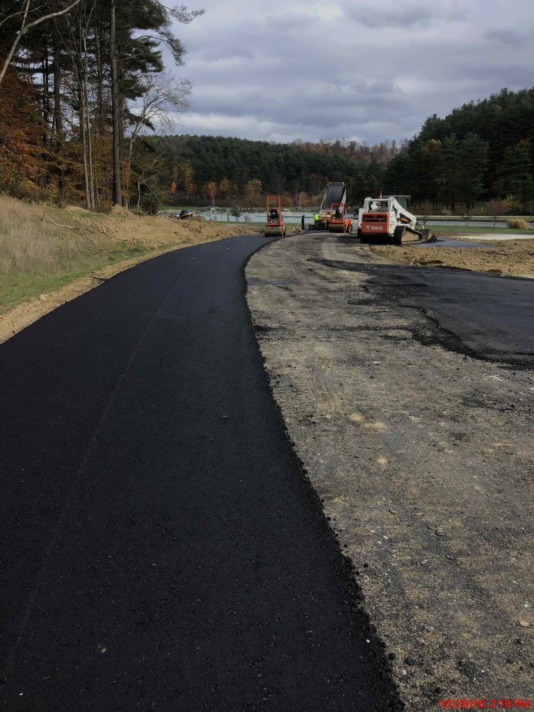 A road with a lot of machinery on it