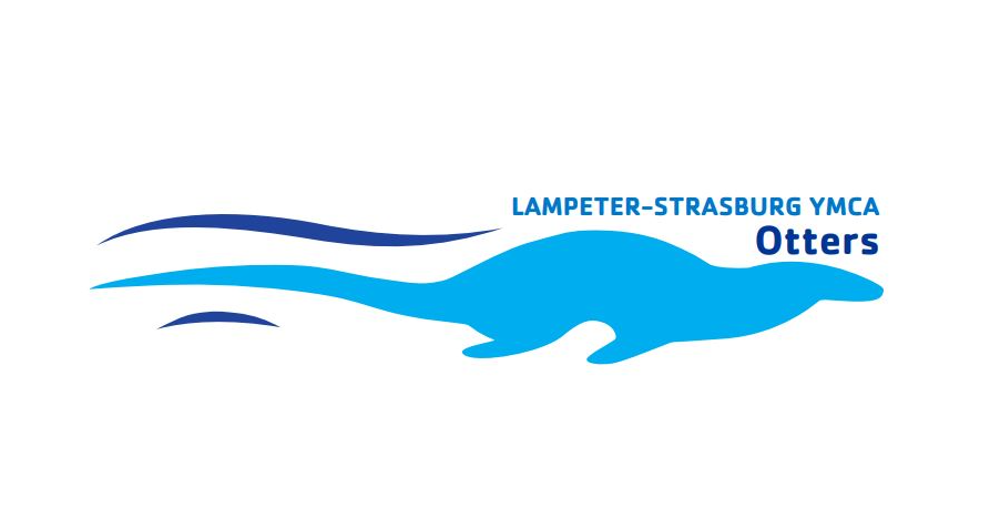 The logo for lampeter-strasburg ymca otters shows a blue otter swimming in the water.