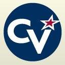 A cv logo with a red star in a blue circle.