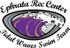 The logo for the ephrata rec center tidal waves swim team.