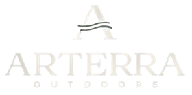 Arterra Outdoors logo with a stylized "A" and wavy lines above the company name.