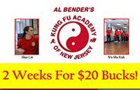 A poster for al bender 's kung fu academy of new jersey.