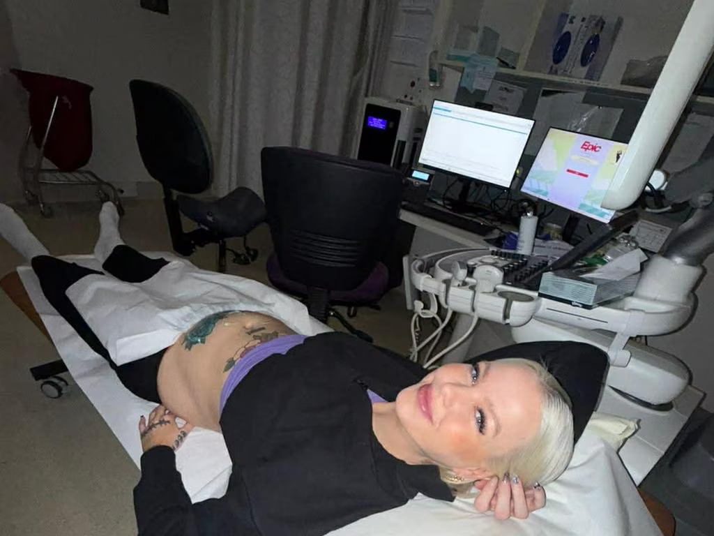 Georgie purcell getting pregnancy scan