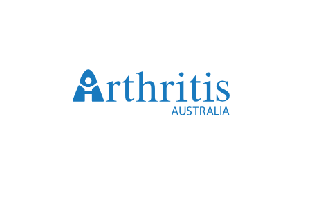 A blue logo for arthritis australia on a white background