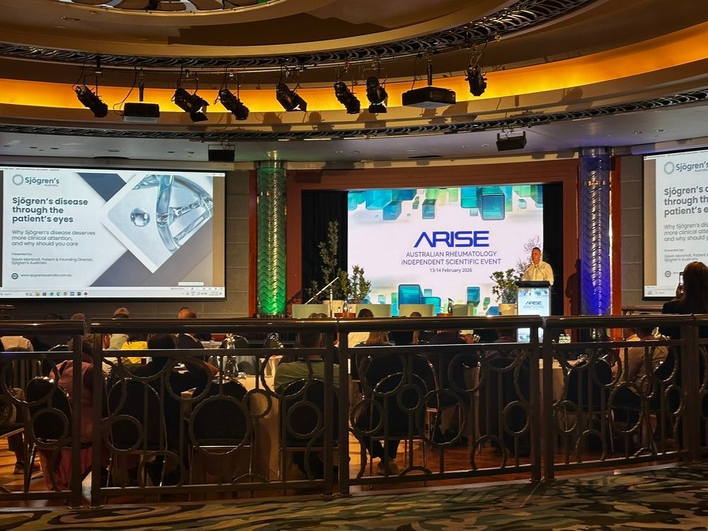 Sjogrens Australia founder speaking at Arise event