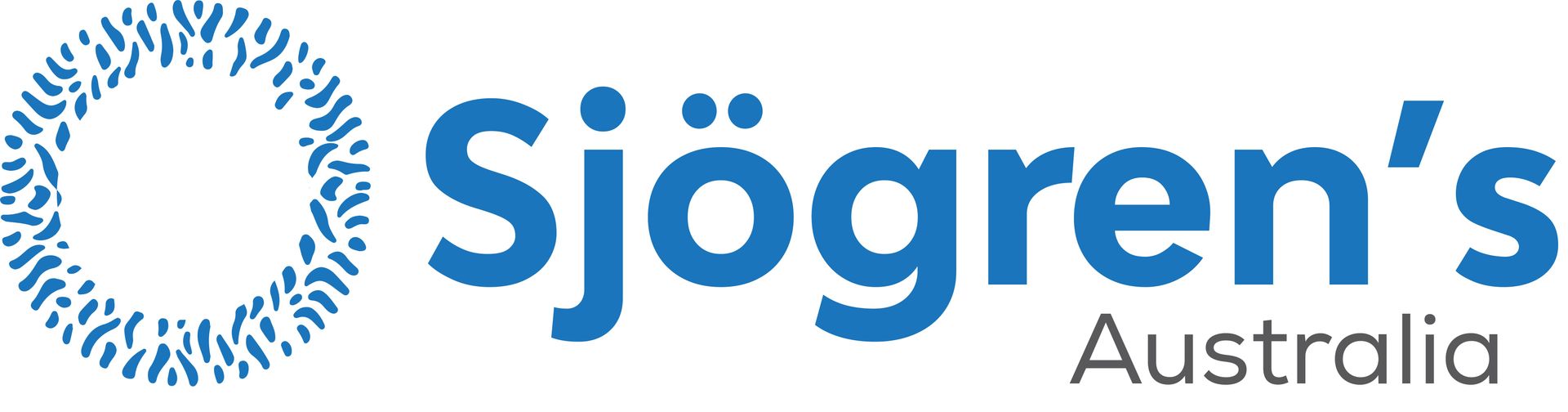 A blue and white logo for Sjogren's Australia