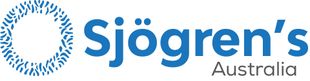 A blue and white logo for Sjogren's Australia