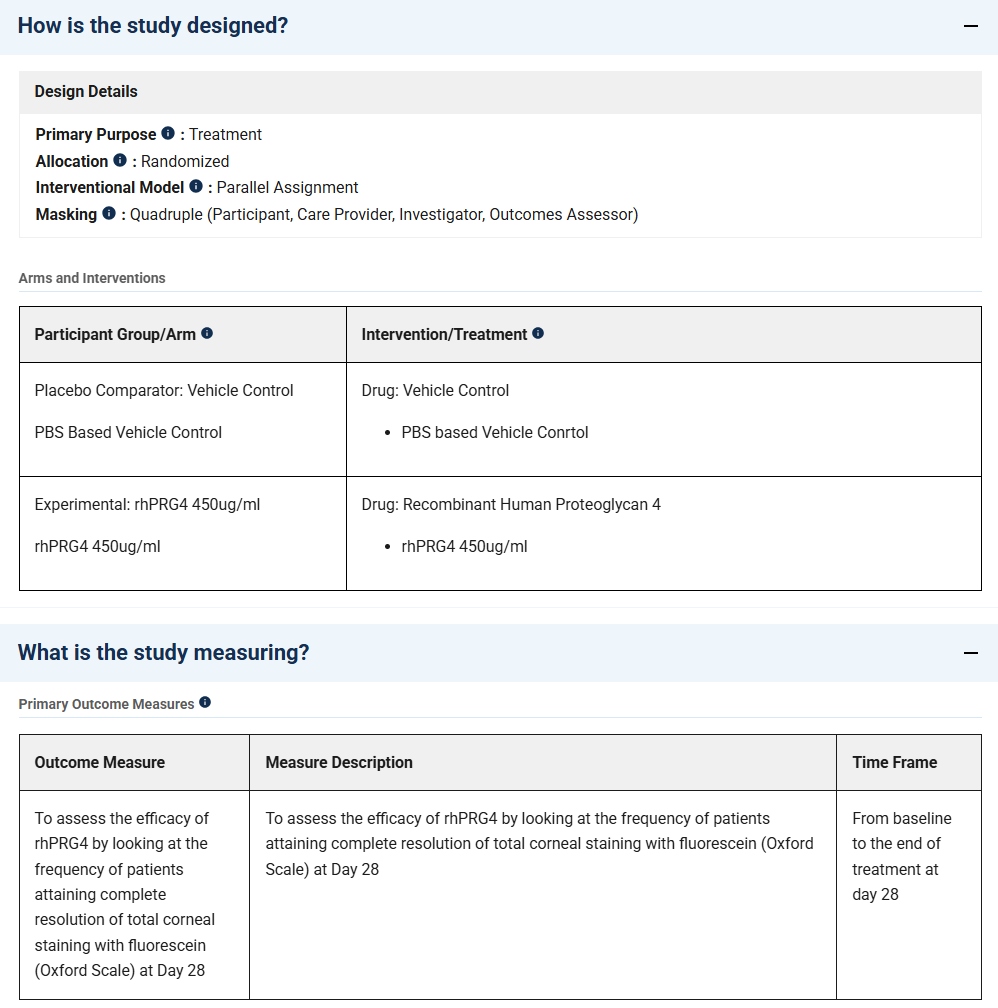 Melbourne Uni dry eye study pamphlet