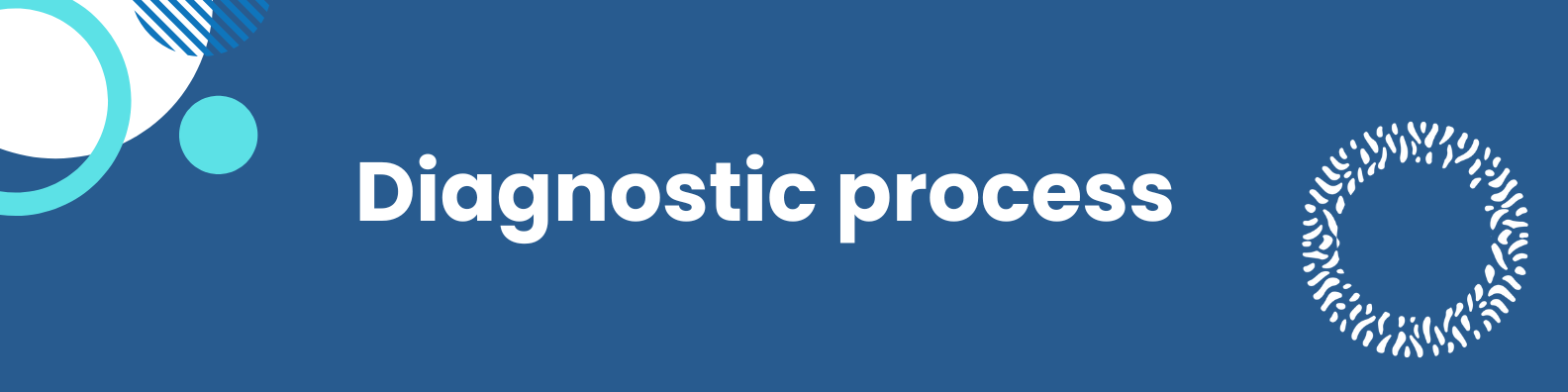 A blue banner with the words 'Diagnostic process' written on it.