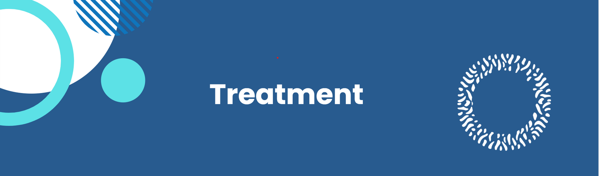 A blue banner with the word 'Treatment' written on it