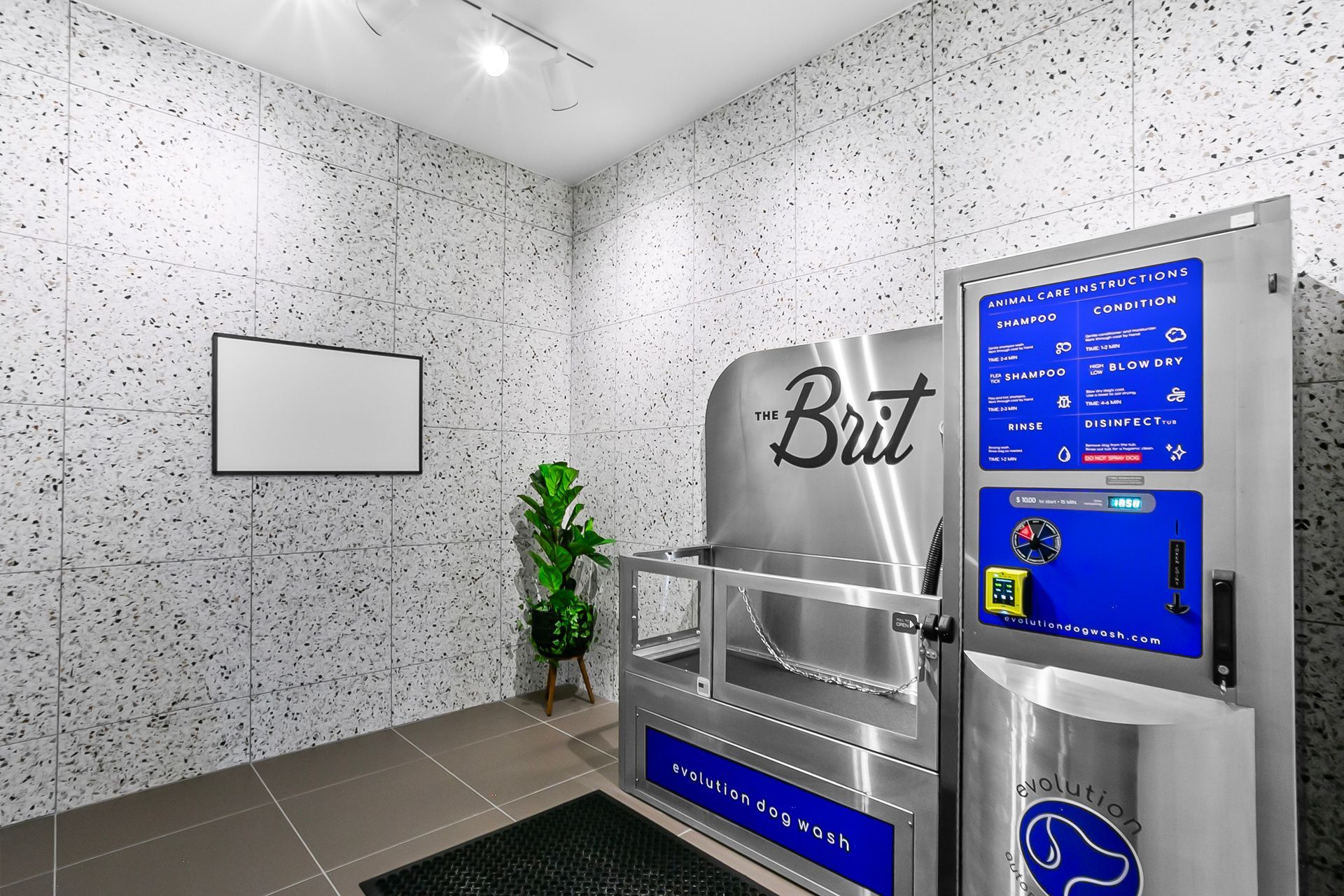 Dog wash station with