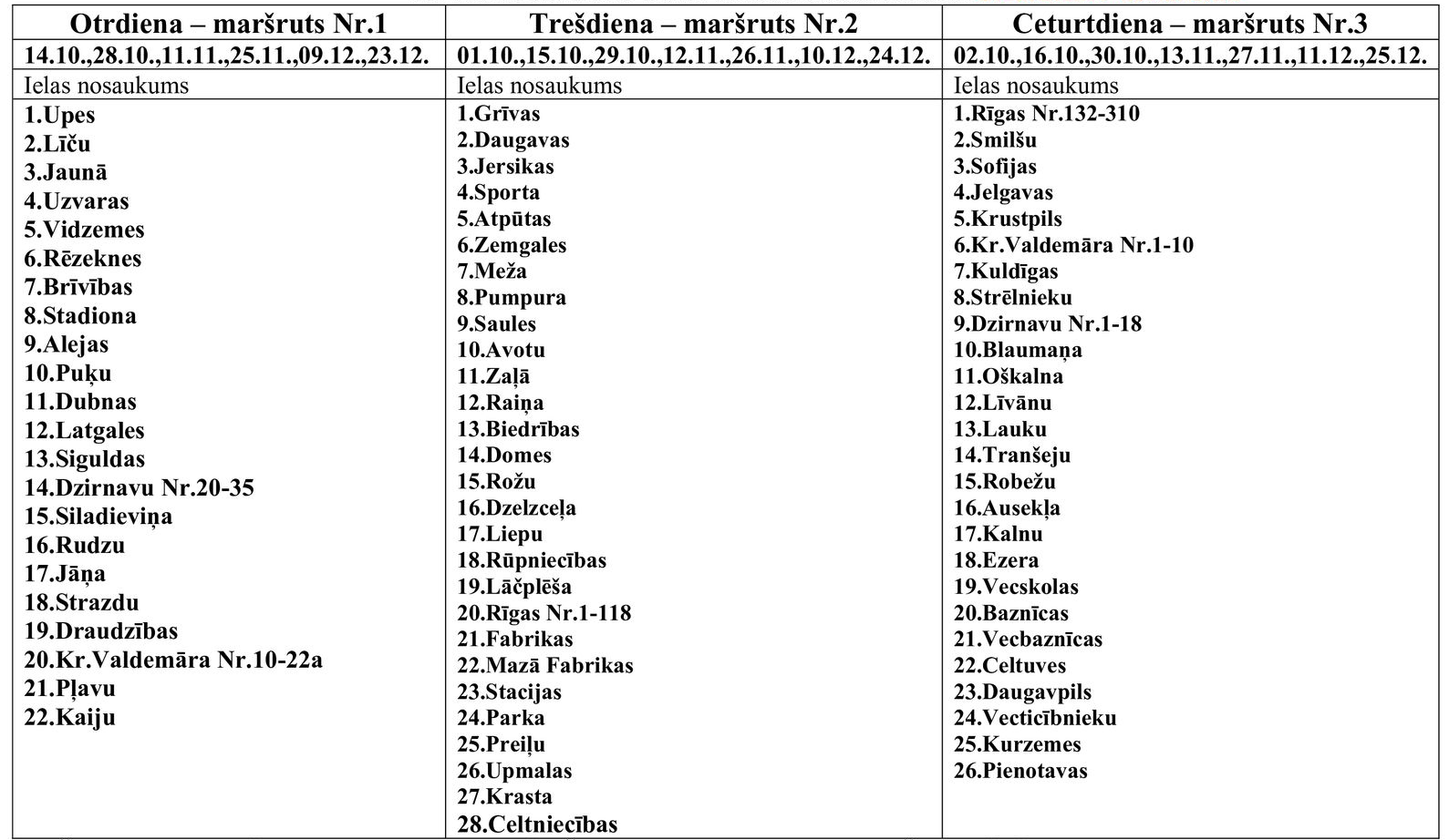 Līvānu atkritumu izvešanas grafiks