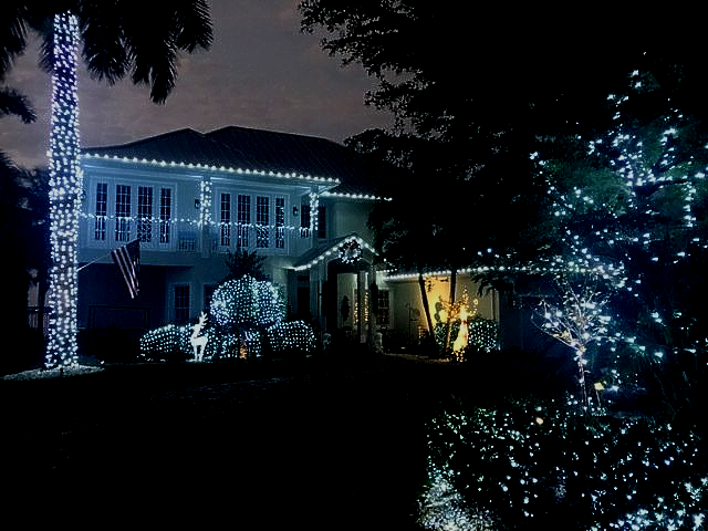 christmas lights on a house