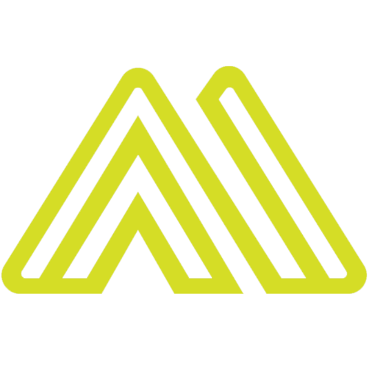 A yellow and white triangle on a white background.