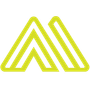 A yellow and white triangle on a white background.