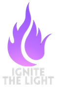 Purple flame logo above the words “IGNITE THE LIGHT” in gray text